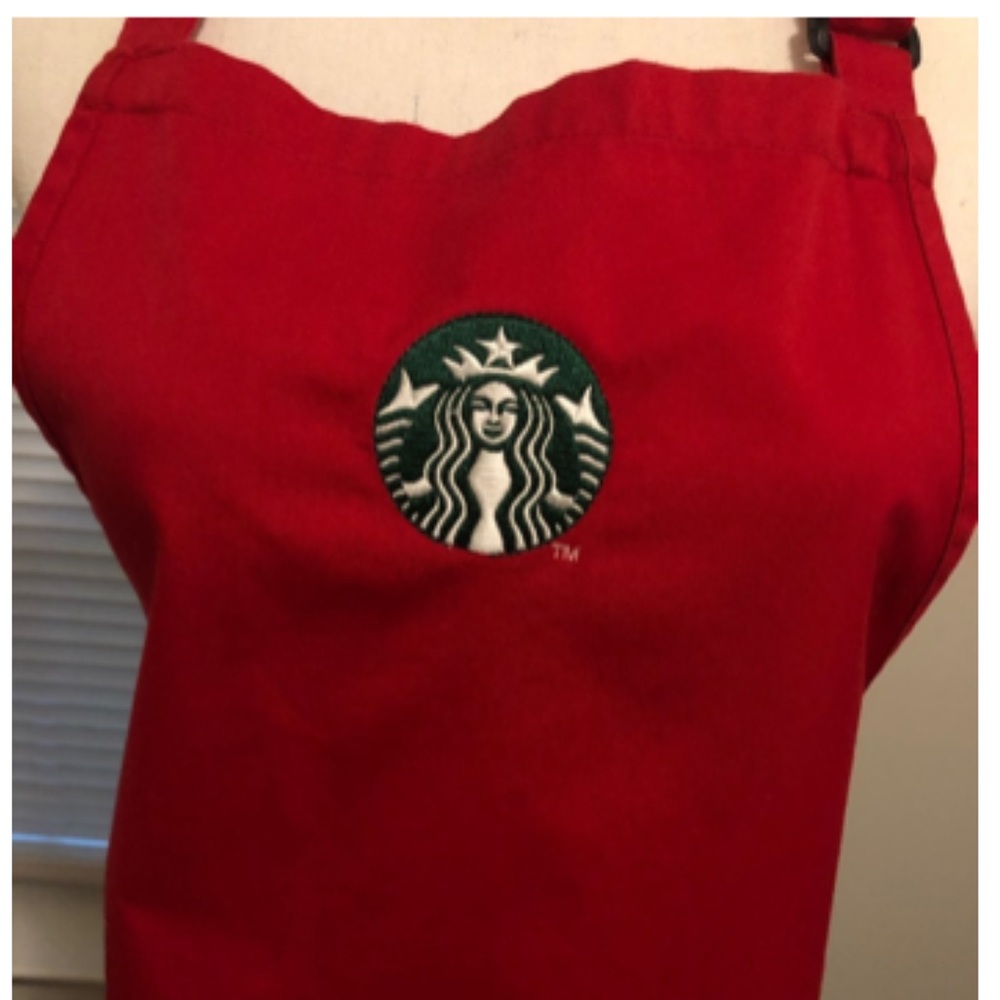 (5) Starbucks Red Speciality Aprons